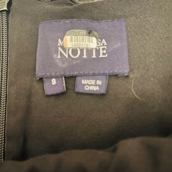 MARCHESA NOTTE dress black pink 8 floral sequin lace off the shoulder formal - Picture 15 of 16